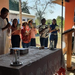 Coordenadores dos Grupos de Reflexão presentes nas crismas das comunidades rurais em Poconé no dia 16/08/2026.  