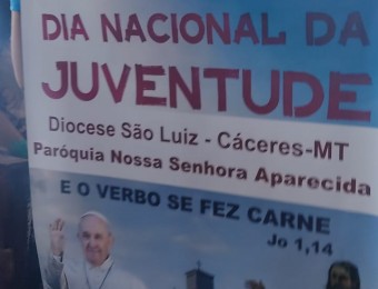 DNJ na Paróquia Nossa Senhora Aparecida em Cáceres com mais de 100 jovens presentes no dia 06/11/2022