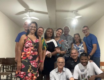 Equipe da Pastoral da Educação em reunião no dia 25/07/2026 no Seminário Bom Pastor em Cáceres-MT